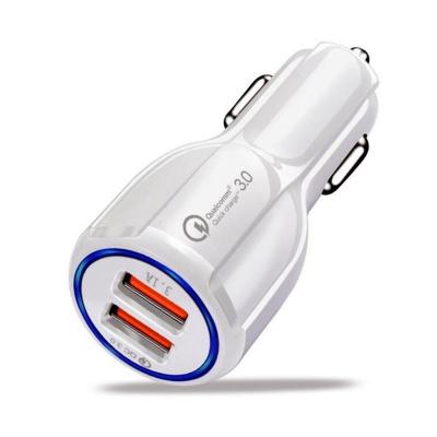 China Good Price QC3.0 USB Car Charger Dual Ports Fast Charging 2USB Car Adapter Mobile Phone For iPhone 13 12 11 Samsung S10 for sale