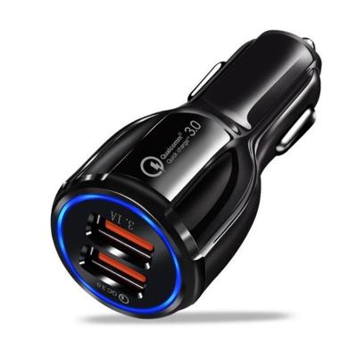 China Lighter Dual USB 12-24V Car Charger 3A Fast Charging Power Adapter Mobile Phone Cigarette Plug For iPhone Samsung Xiaomi for sale