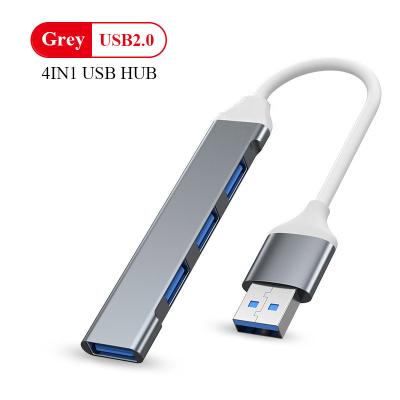 China USB Type C Splitter 4 Aluminum Alloy USB Ports Work Simultaneously Fast Charging Adapter 4 in1 USB C Hub Fast Data Transmission Speed for sale