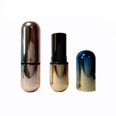 China Cosmetics empty lipstick tube round capsule shape lipstick tube for sale