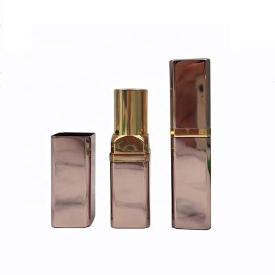 China Cosmetics Empty Rose Square Lipstick Tube Packaging Lip Balm Container Lipstick Container Tube for sale