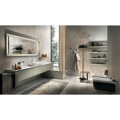 China Hotel Bathroom Furniture Modern Bathroom Sinks Vanity Matte Lacquer Finish Cabinet New Bathroom Vanity for sale