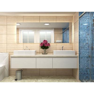 China Modern Matt Solid Surface Ceramic Basin Wall Hung Vanities Unit Tops Pedestal Bathroom Vanity Cabinets Modern Wall Hung for sale