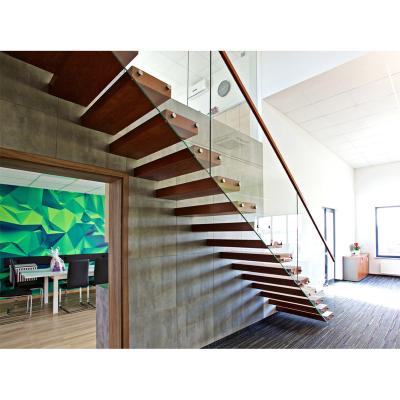 China Easy Install By Online Screw Tech Support Steel And Wood Hardware Contemporary Floating Staircase for sale