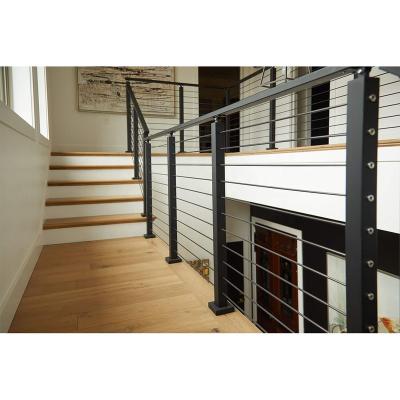 China Good Quality Customized Custom Designs Black Rod Railing Stainless Steel Staircase Staircase Handrail Railing Post Enclosure Designs for sale