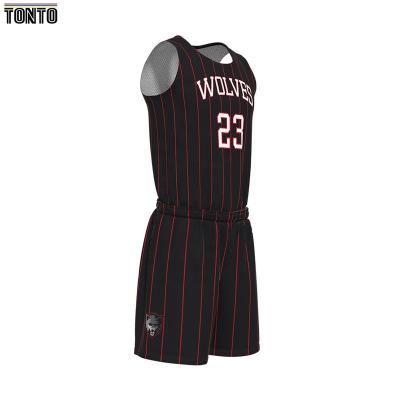 China Custom Womens Basketball Uniform Design Anti-UV Sets All Black Basketball Uniforms For Boys for sale