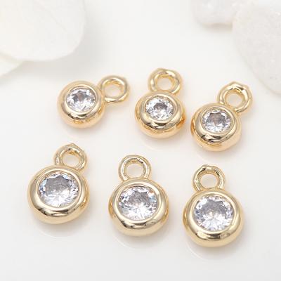 China FASHIONABLE Plastic Gold Plated Zircon Shape Round Charm Jewelry Accessories With Great Price for sale