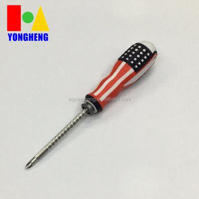 China PP+TPR The American flag 3'' 4'' 5'' 6'' magnetic PP+TPR material phillips screwdriver tools for two purpose use for sale