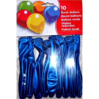 China Gift Toy #decoration# 10 pcs Banner Packing 12 Inch 2.8g Good Quality Blue Metallic Balloons for sale