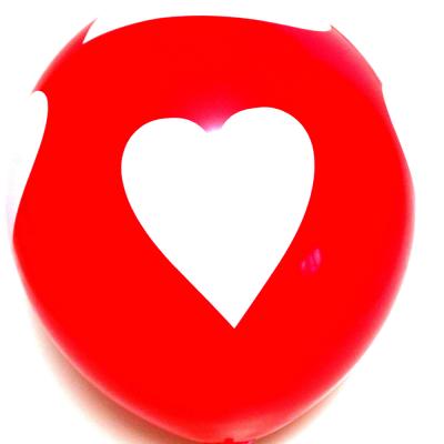 China promotional toy #with all my heart# standard 12 inch 2.8g red balloons with white heart for sale