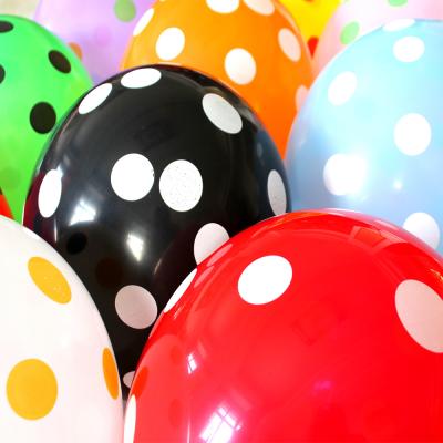 China Promotional toy #cute dots# 100 pcs 12 inch 2.8g dot printed colorful party decoration balloon good quality for sale