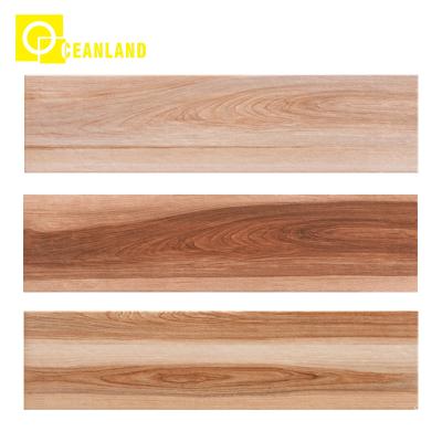 China Interior Rustic Color Wood Finish Brown Wood Finish Tiles Ceramic Flooring Tiles Price for sale