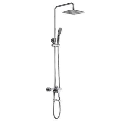 China Electric Faucets With Shelf Sanitary Ware Bathroom Brass Chromed With Wall Shower Mixer Tap for sale