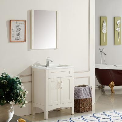 China Modern Bathroom Floor Mirror Wood Sink Cabinet for sale