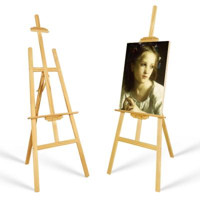 China Adjustable Solid Wood Painting Artist Easel Folded Wooden Easel Tripod Display Stand Easel for sale