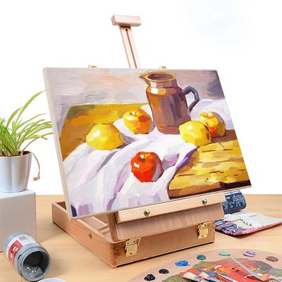 China Wholesale Wooden Folding Wooden Painting Easel French Easel Art Easel Sketch Box Painting Easel for sale