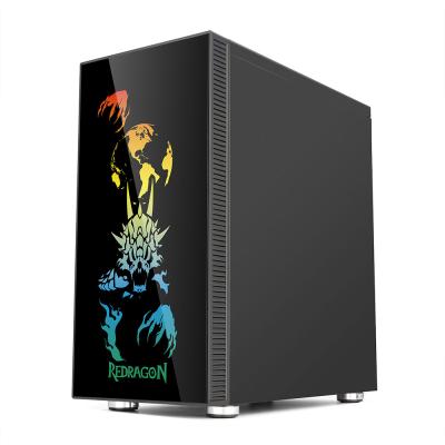 China Redragon CG608 Computer Cases SPCC ABS Gaming CP Desktop Case With RGB Backlight On Front Panel for sale