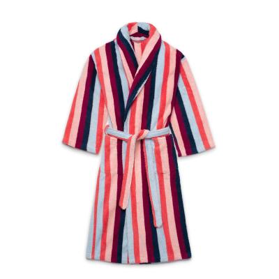 China Large Striped Terry Sweater Luxury Robe For Women Home Printing Latest Design Thermal High Quality Heavy Oversized Pocket Custom Made for sale