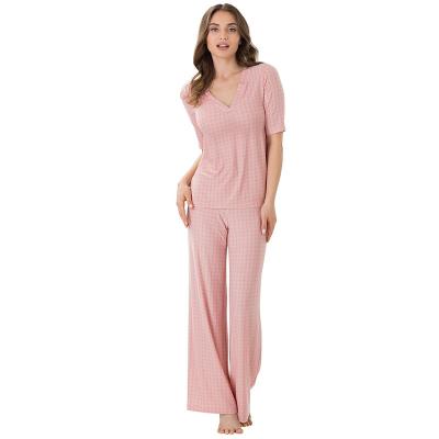 China New OEM Breathable Ladies Pajamas Spring And Autumn Long Sleeve Home Wear Whole Suit for sale