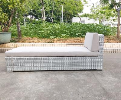 China 2022 Modern Luxury Outdoor Sun Lounger Beach Folding Pool Chair Sofa Aluminum Rattan Furniture for sale