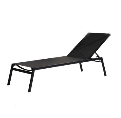 China Modern Outdoor Aluminum Folding Bed Furniture Patio Sling Sunlounger Sling Chair With Wheels for sale