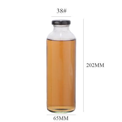 China Beverage Glass Bottle Maker Twist Off Metal Lid 16oz 500ml Juice Glass Bottle for sale