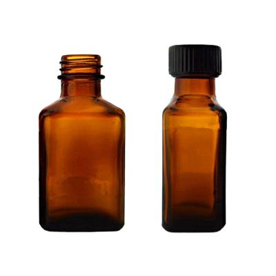 China Plastic Cap For Chemical Glass Bottle Wholesale Amber Chemical Glass Bottle With Plastic Cap for sale