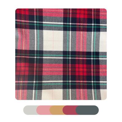 China Breathable Professional Supply Yarn Dyed Woven Fabric Red Plaid With Metallic Widely Used for sale