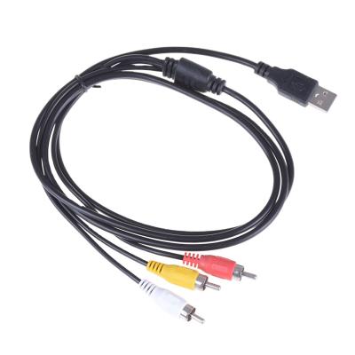 China Hot Selling DVD Player USB to RCA Cable AV Digital Signal 3RCA Converter Cable for TV VHS DVD VCR for sale