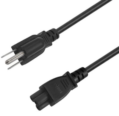 China Laptop PC Computer 3 Pin Plug Extension Nema 5-15P Svt 18Awg 3C 110V C5 Mickey Mouse Power Supply Cable Cord for sale