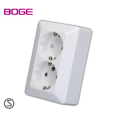 China BOGE Two Ways 16A AU Power Socket EU Plug Wall Outlet Flame Retardant Material European European for sale