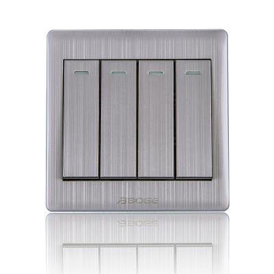 China BOGE Control Stainless Steel 4 Gang 2 Way Indoor Wall Light Light Switch for Hotel Home Restaurant for sale