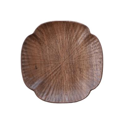 China Viable Sale Creative Four Leaf Clover Plant Coasters Black Walnut Wooden Coaster Coffee Mat for sale