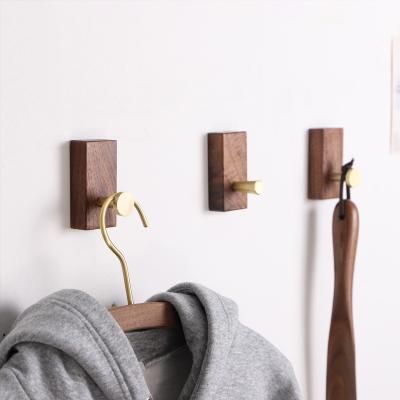 China Modern Eco-friendly Single Wall Hangers For Coat Towel Bag Hat Key Coat Rack Wooden Wall Hook for sale