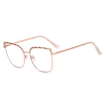 China Cat Eye Latest Design Fashion Metal Spectacle Spectacle Metal High Quality Fashionable Women Stainless Steel Eyeglasses Frames for sale