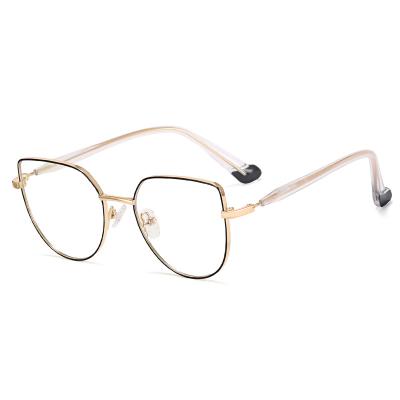 China Fashionable Custom Cateye Frame Eyeglasses Metal Logo Kids Optical Frames Glasses for sale