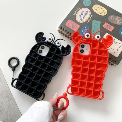 China Factory Direct Selling High Quality Shockproof Cute Push Pattern New Jumping Bubble Bubble Toy Mobile Phone Case For iPhone for sale