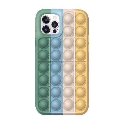 China PuFactory OEM ODM Game Push Bubble Shockproof Soft New 3D Sensory Toy Stress Reliever Soft Silicone Anxiety Mobile Phone Case For iPhone for sale