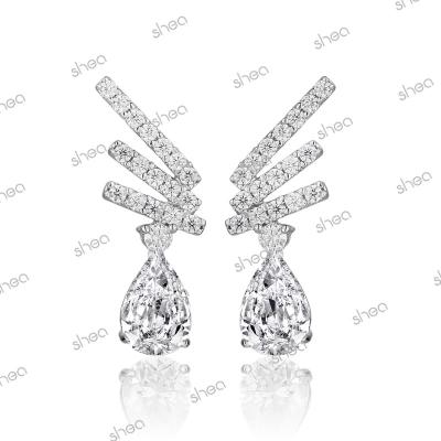 China CLASSIC Factory Outlet Wholesale Price 925 Silver 1ct Pear Cut Moissanite Gemstone Drops Minimalist Earrings Fine Jewelry Women for sale