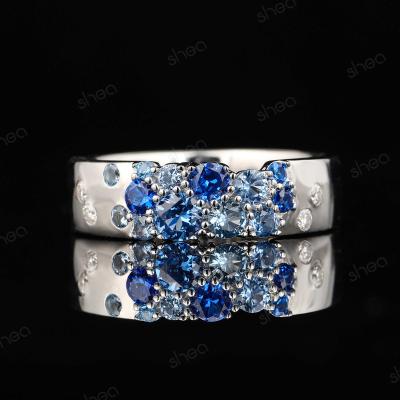 China Vintage Factory Outlet Wholesale Price 925 Silver 3CT Round Brilliant Cut Sapphire Vintage Engagement Ring Fine Jewelry Women for sale