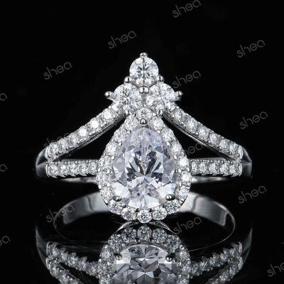 China Vintage Factory Outlet Wholesale Price 925 Silver 1ct Pear Round Cut Moissanite Vintage Pineapple Fine Jewelry Rings Women for sale