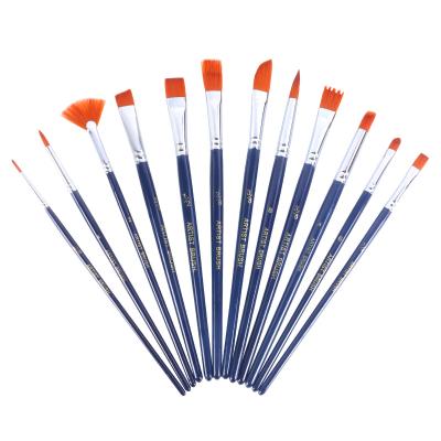 China New Design 12pcs Nylon Oil Painting Artist Brush Hair Oil Paint Brush On Sale for sale