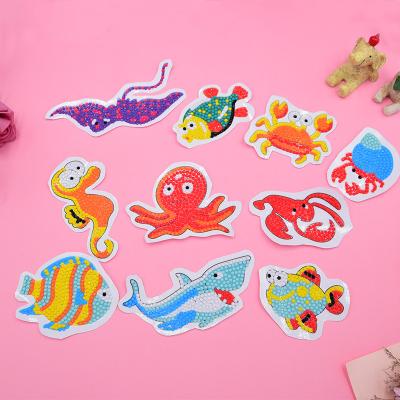 China 2021 hot selling mini cartoon diamond stickers sea animal fish cutie pop diamond sticker on sale for sale