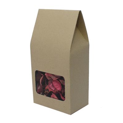 China Handmade Factory Customized Private Logo Flower Packaging Kraft Paper Box PVC Window for sale