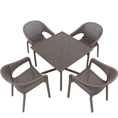 China A Cheap Plastic Table and 2/4 Chairs Rattan Garden Youya Chairs Modern Outdoor Resort Table for Bistro Set for sale