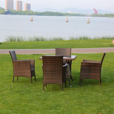 China A wholesale cheap outdoor round rattan table and cube table set in Youya home and garden 2020 new products of four chairs with lazy susan for sale