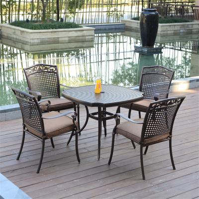 China Wholesale One Table And Four Chairs Youya Table And Chair Cheap Aluminum Metal Dining For Cafe for sale