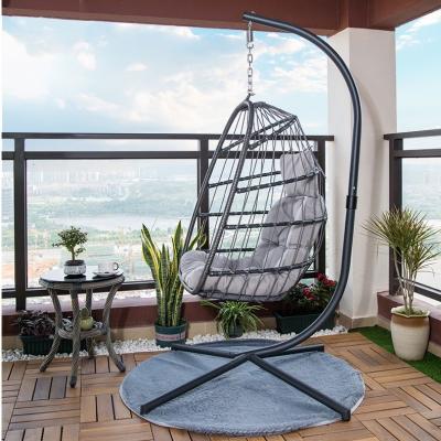 China Traditional Hot Sales Pe Rattan Outdoor Hanging Folding Youya Chair Swing For Garden And Patio 301 SETS/40HQ for sale