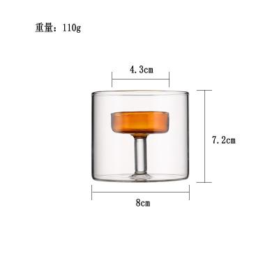 China Home Decor European Glass Jar Candle Holder Clear Cup Luxury Style Elegant Romantic Logo for sale