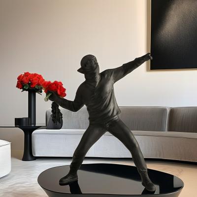 China Home Decoration Unique Flower Throwing Boy Resin Statue Single-piece Package Ornament for sale